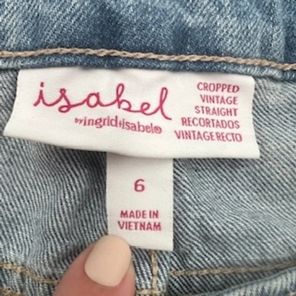 Isabel Maternity‎ by Ingrid & Isabel Cropped Vintage Straight Jeans Light Wash 6